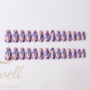 Easywell 28 pieces fake nails wholesale OEM pressed nails ladies artificial nails purple combo 12