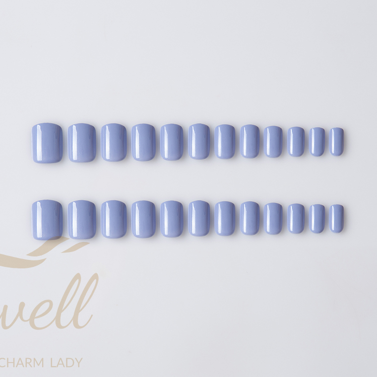 Easywell 30 pcs manufacture wholesale high quality artificial nails full coverage Bright light 8 colors matte square nails nails