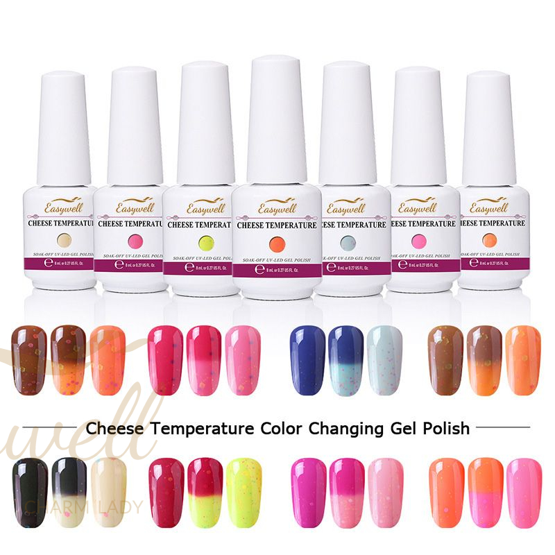 8ml / 0.27floz New Cheese Color Temperature Change Nail Polish Glue Removable Color Change Nail Glue Gelish Phototherapy Glue