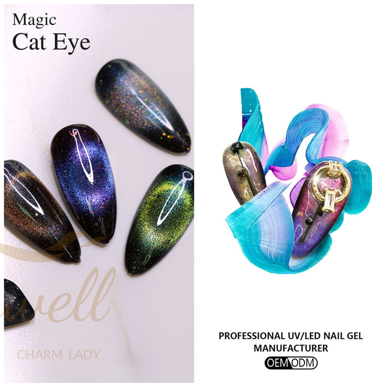 Easywell 15ml 8020-MCE Professional manufactur uv led soak off 3d magic magnet cat eye nail gel polish