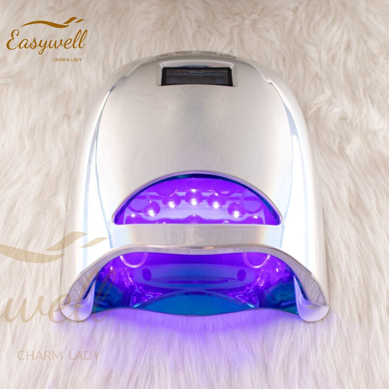 48w Cordless Pro Cure Uv Led Gel Nail Lamp Gradient Silver Color