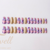 Easywell 28 pieces fake nails wholesale OEM pressed nails ladies artificial nails purple combo 13