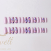 Easywell 28 pieces fake nails wholesale OEM pressed nails ladies artificial nails purple combo 16