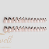 Easywell 28 pieces wholesale OEM designer pressed nails for ladies artificial nails black and white French fake nails 