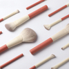 In stock 12 holiday series terracotta red makeup brushes, soft fiber hairy wooden handle blush, a full set of beauty tools