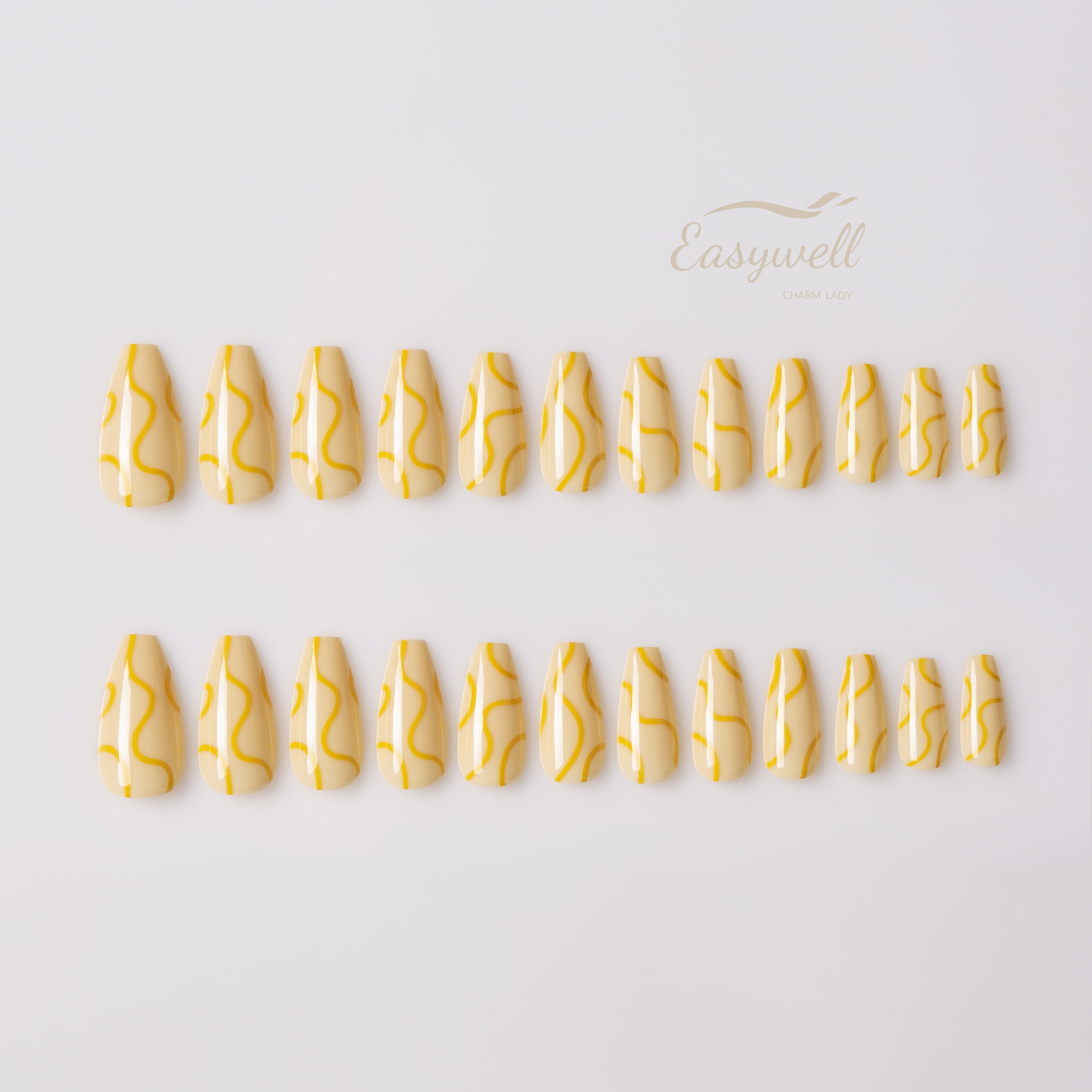 Easywell Factory customized wholesale OEM coffin style fashion artificial fake nails