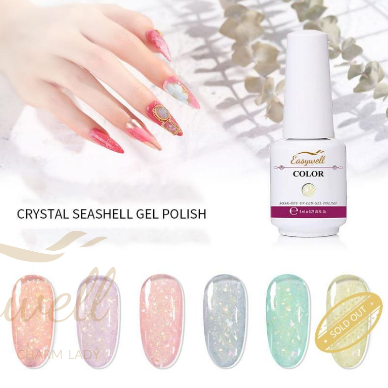 8ml / 0.27floz Crystal Seashell Gel Polish Factory wholesale 5 Colors