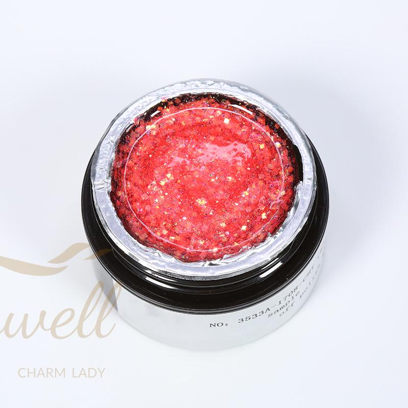 Easywell 15ml 3533A-1780CHT wholesale bulk cosmetic 3d bling nail uv glitter gel polish