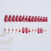 Easywell 28 pcs manufacture wholesale 2022 design Christmas theme ballerina coffin shapes press on artificial fingernails false nails
